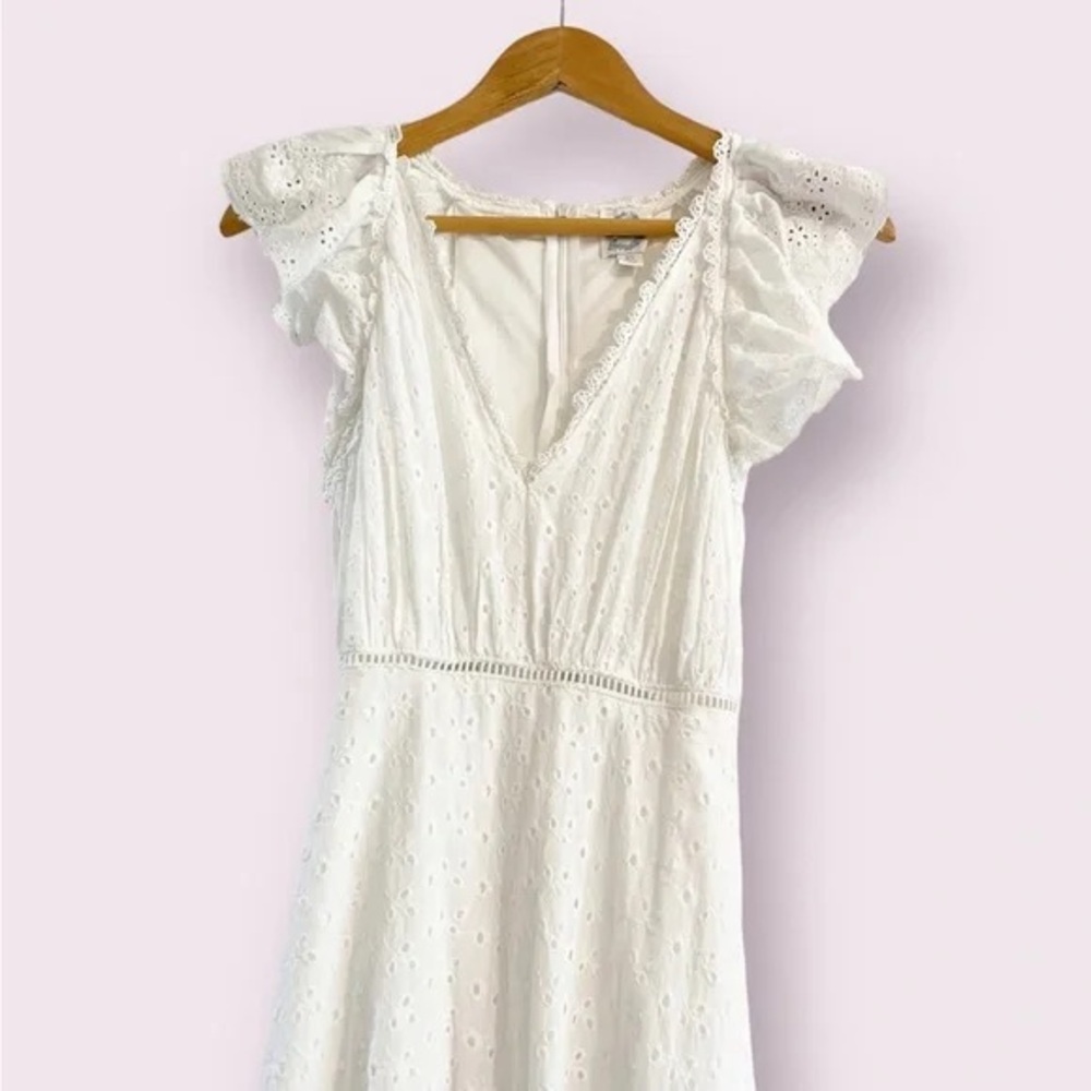 Blue Rain White Eyelet Dress